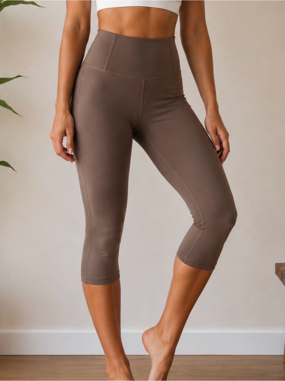Free People Movement Never Better Capri Leggings Yoga S Taupe Athleisure